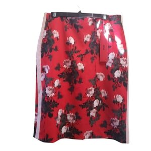 Hugo By Hugo Boss Skirt Pencil High Waist Stretch Lined Office Floral Size 14